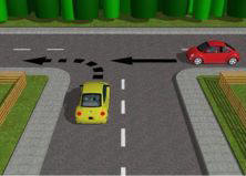 Turning left onto T intersection
