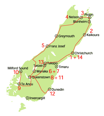 14 day South Island Road Tour